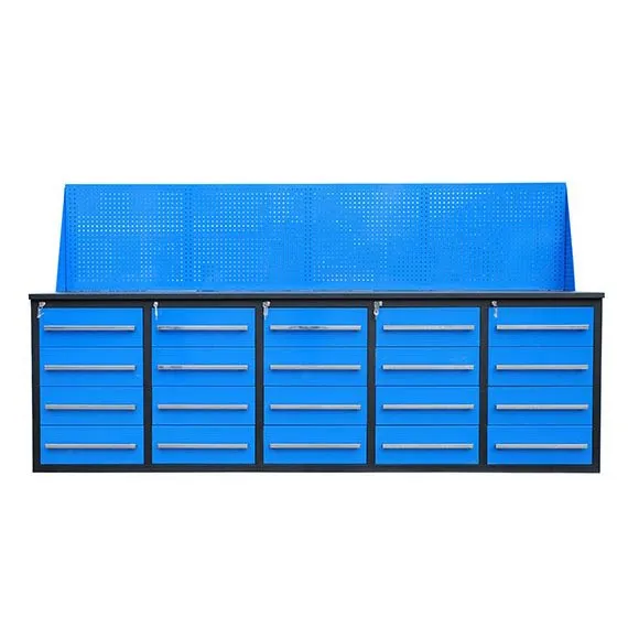 Bancada de garagem de metal azul