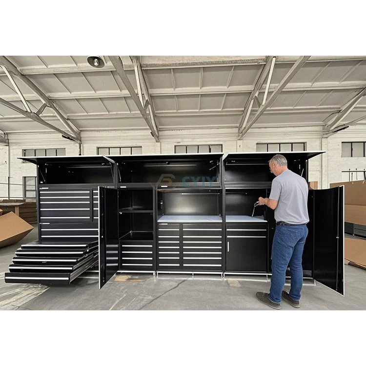 Sistema de gabinete de garagem de metal de aço